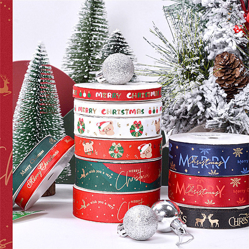 1yd Various Styles High Quality Christmas Ribbons Printed - Temu