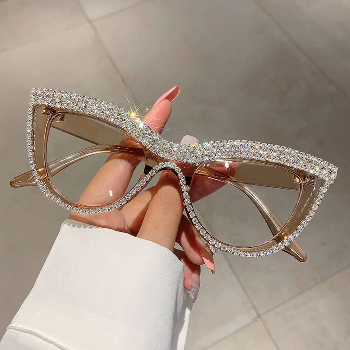 Bling Glasses, Optical Crystal Cat Eye Glasses, Eyewear