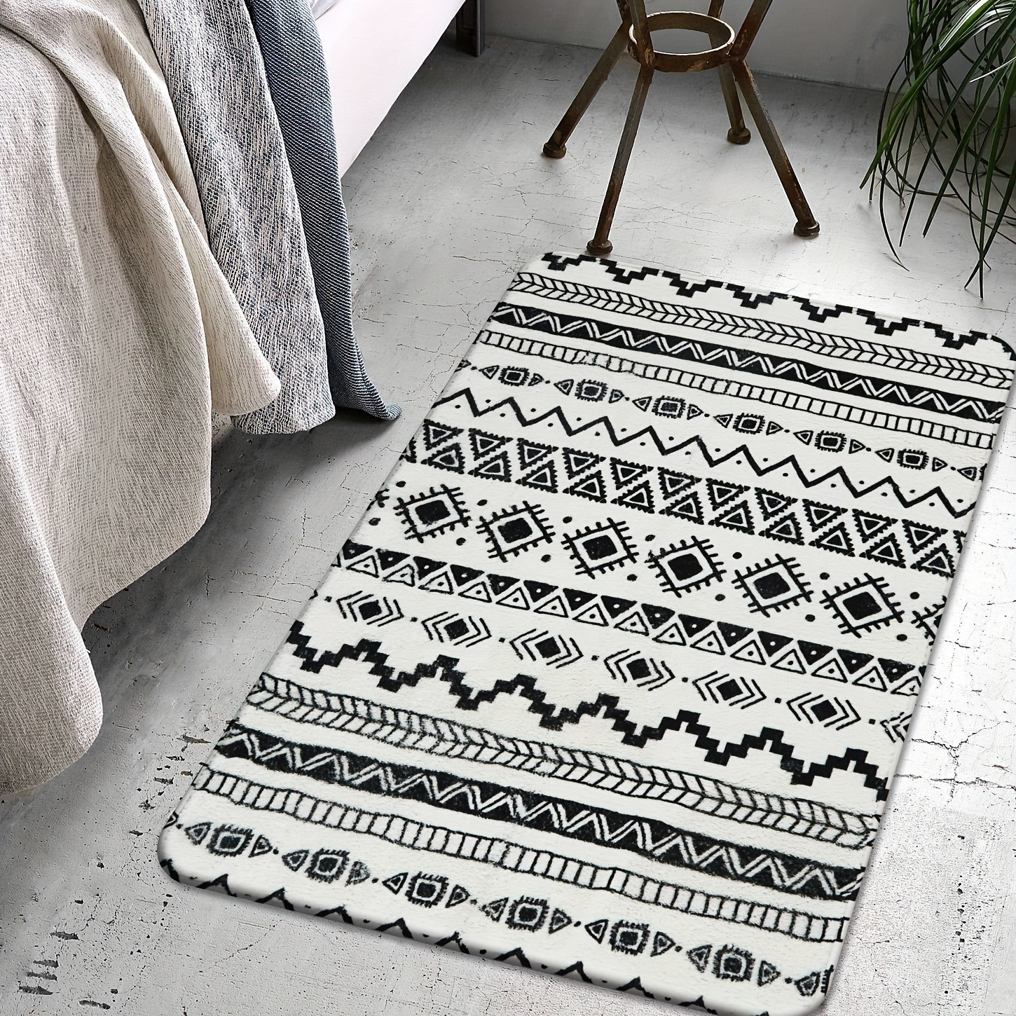 Boho Geometric Pattern Floor Mat, Soft Non-slip Area Rug, Machine Washable Bath  Mat, Carpet For Home Living Room Bathroom Bedroom, Home Decor - Temu  Australia