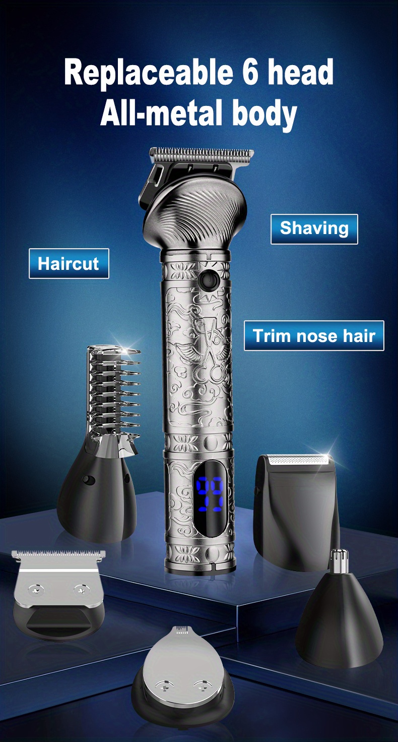 6 in 1 Professional Hair Grooming Kit Men Trim Shave Style Temu