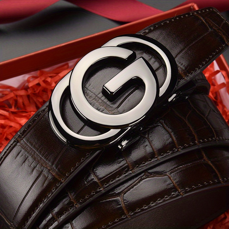 Brand Men′ S Leather Belt Automatic Buckle Belt Designer Cowhide