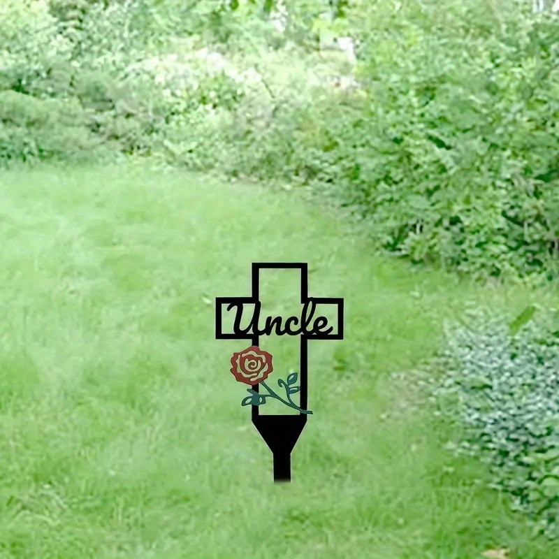 Use Beautiful Black Metal Cross Garden Stake Commemorate Temu New Zealand