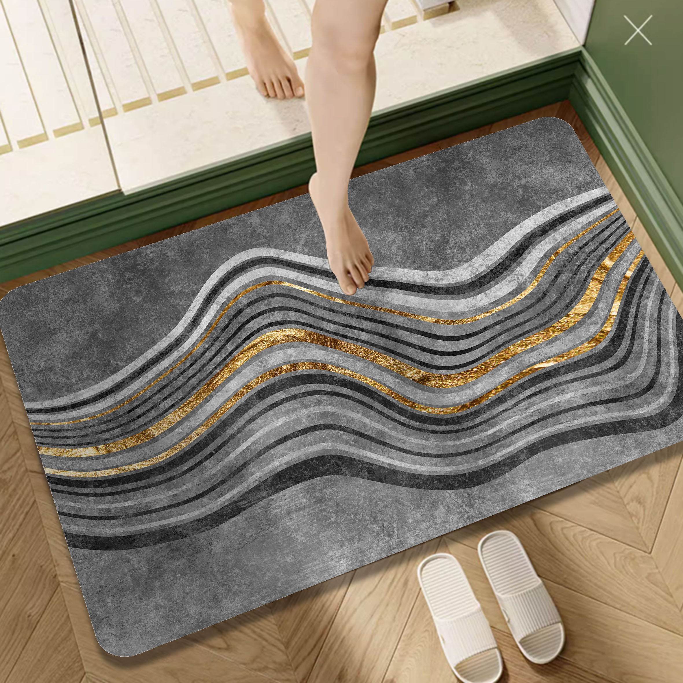 Bathroom Non Slip Mat Absorbent Soft Bath Shower Rug Floor Carpet Quick  Drying
