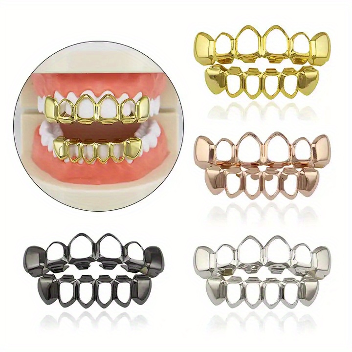 Grillz de dientes chapados en de 18 quilates juego de - Temu