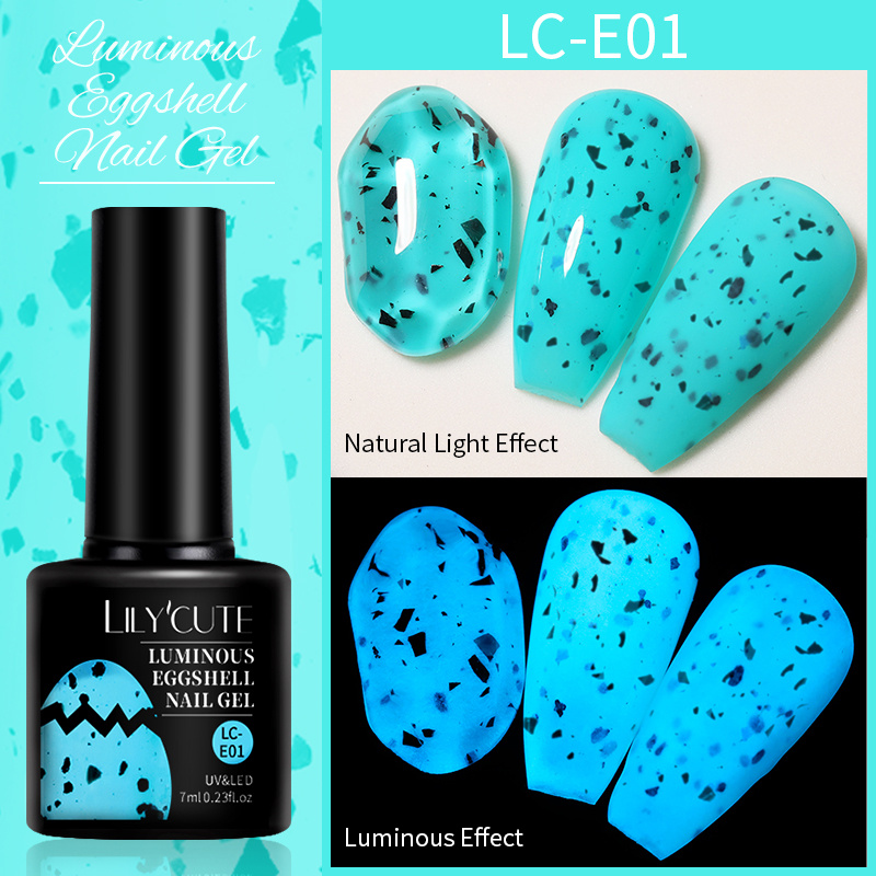 Luminous Gel Nail Polish Green Fluorescent Glow in Dark Semi