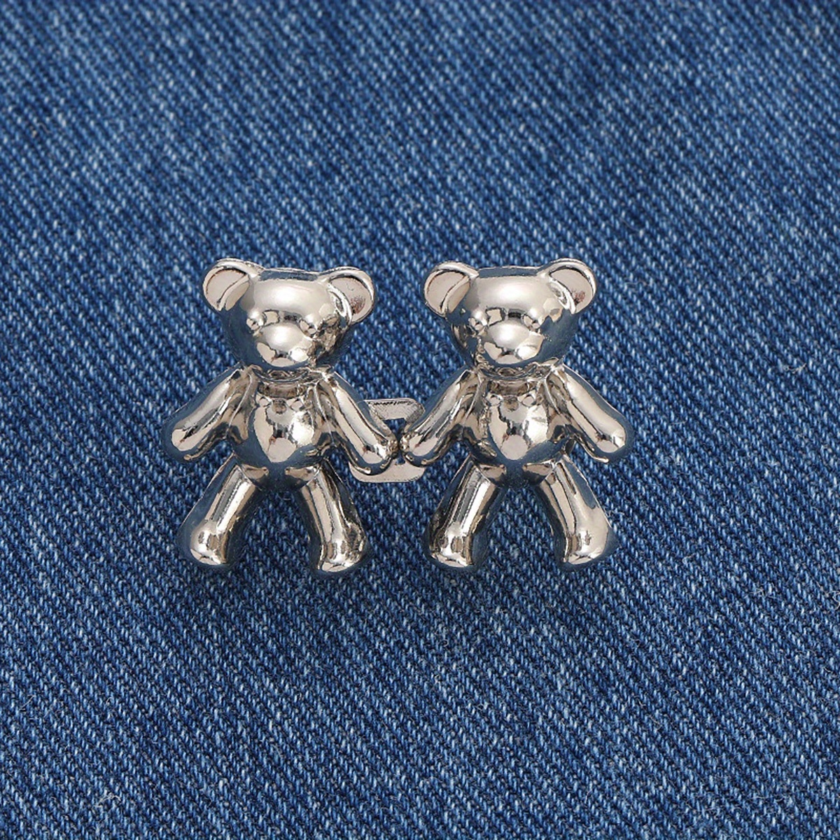 4pairs Cute Bear Button Pins For Jeans, No Sew And No Tools Instant Pant  Waist Tightener, Adjustable Jean Buttons Pins For Loose Jeans 4 Sets Jeans  Button Replacement Pant Clips For Waist