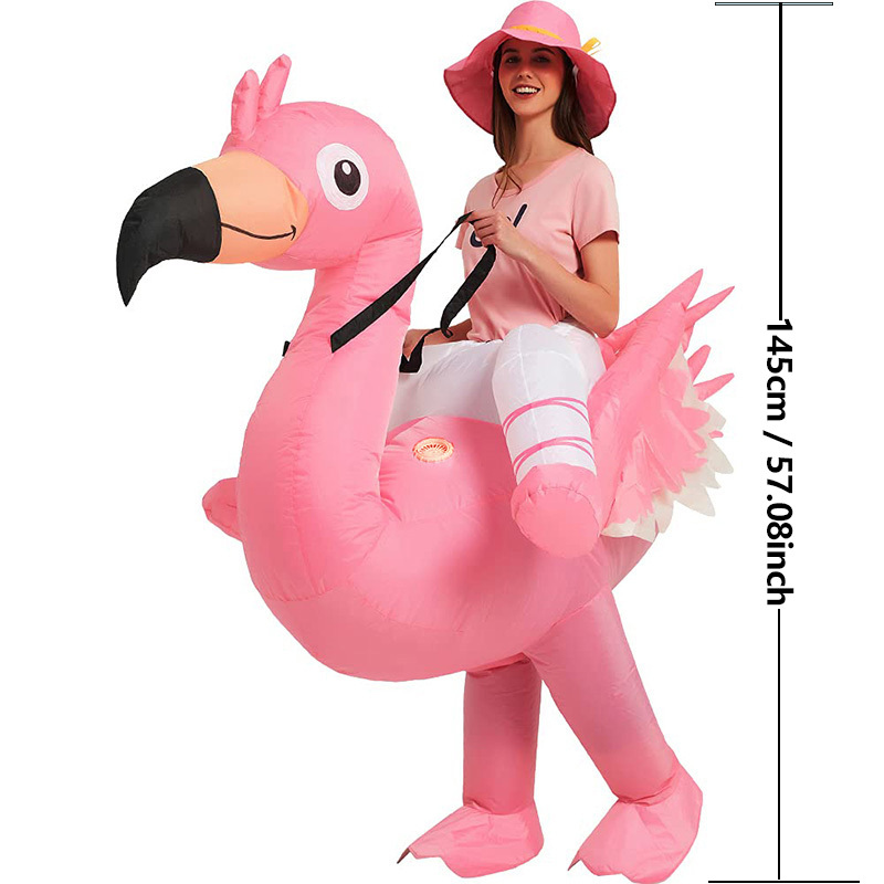 Inflatable Flamingo Costume Riding Flamingo Funny Halloween - Temu