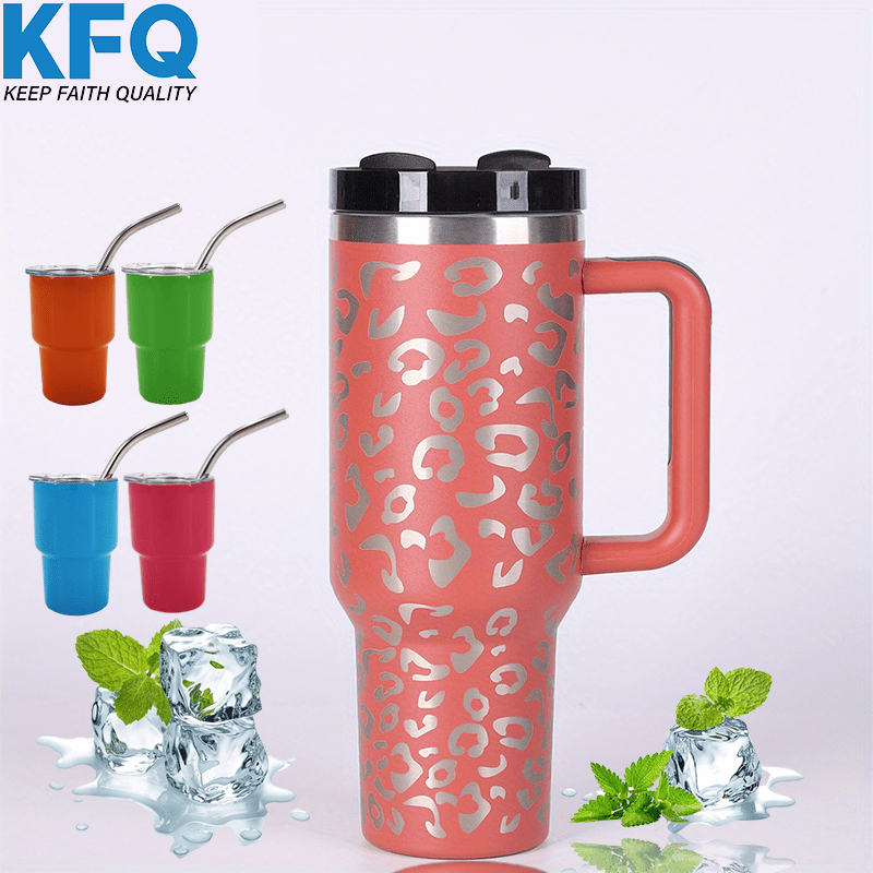 Leopard Print Water Bottle Double Vacuum Insulated Tumbler - Temu