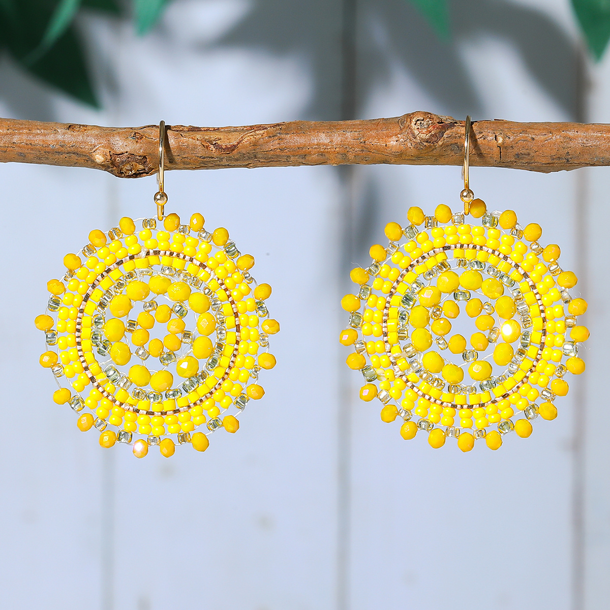 Bohemian Style Flower Rhinestone Dangle Earrings