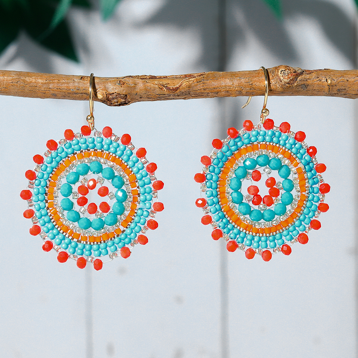 Bohemian Style Flower Rhinestone Dangle Earrings