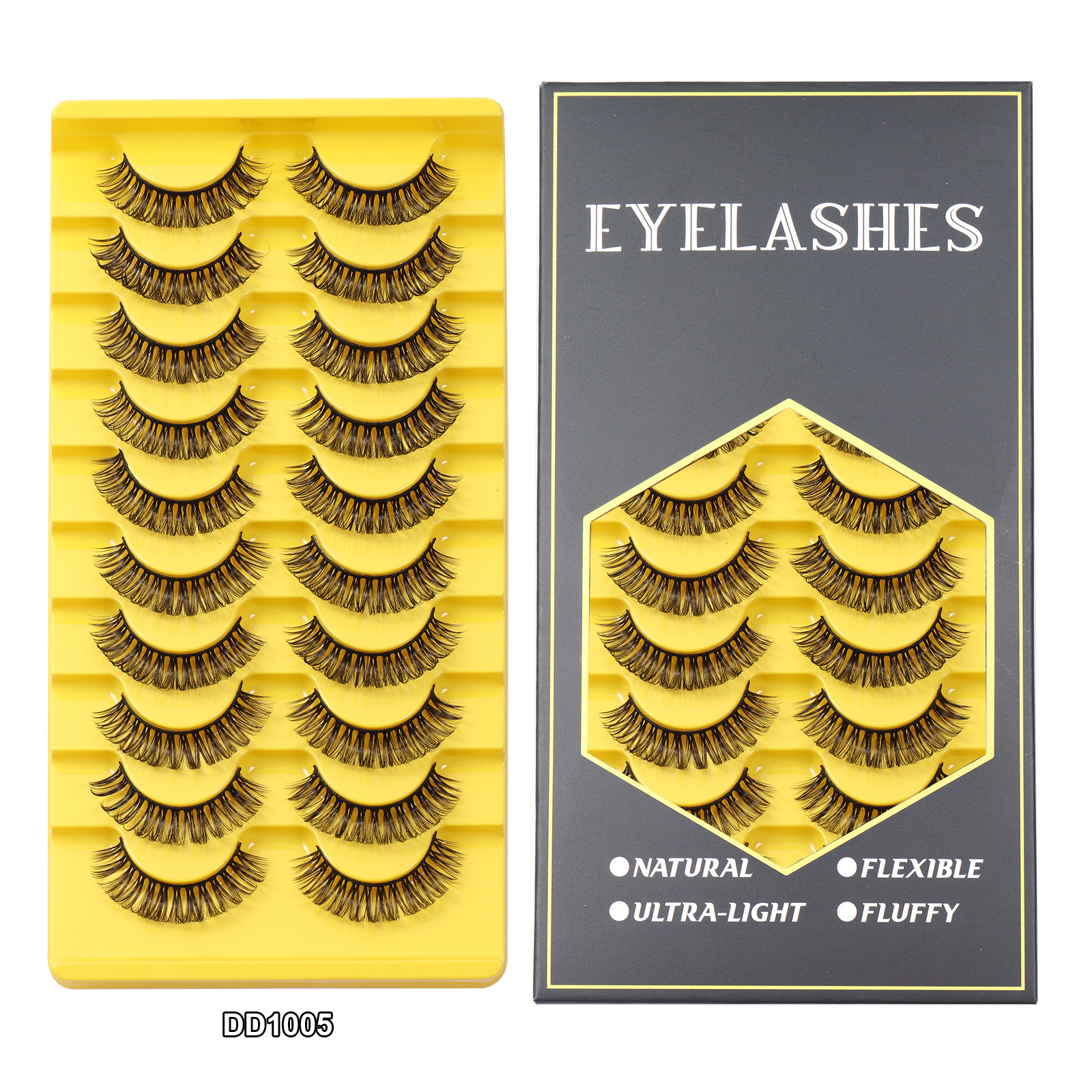 10 Pairs False Eyelashes Natural Soft Thick Eye Lashes Daily Makeup