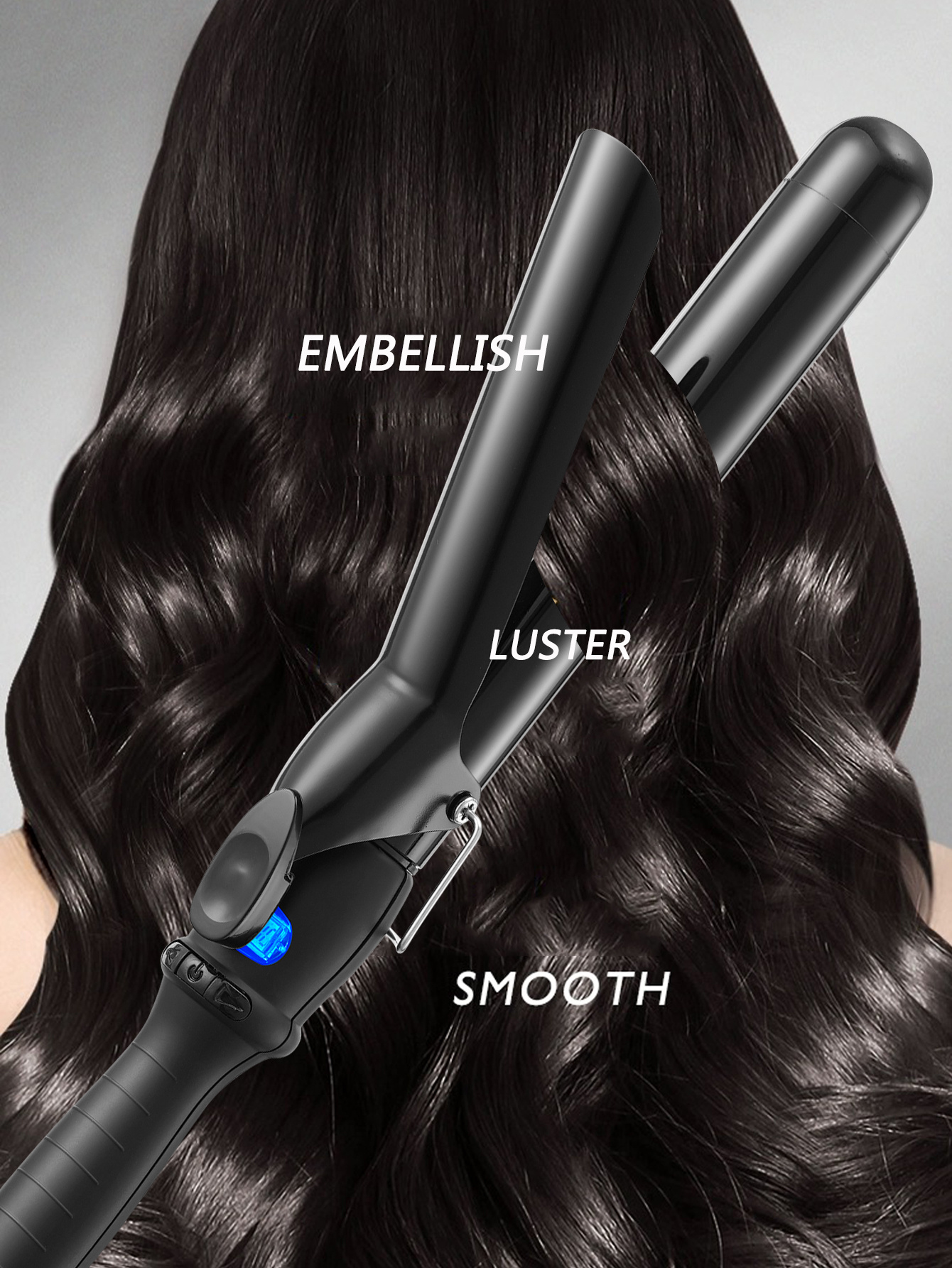 32mm Professional Ceramic Clipped Curling Iron Hair Curler Negative Ion Hair Curling Wand Electric Curling Iron details 3