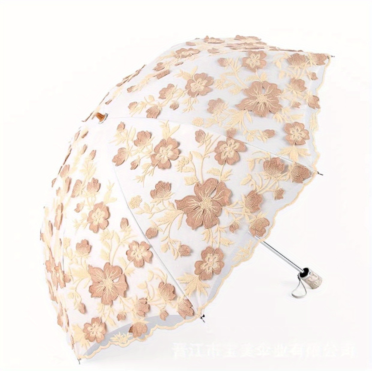 Parapluie de Pluie à Motif Floral de Grande Taille pour Femme, Protection  Solaire Anti UV, Parasol Pliant, 10 Os, 4 Documents