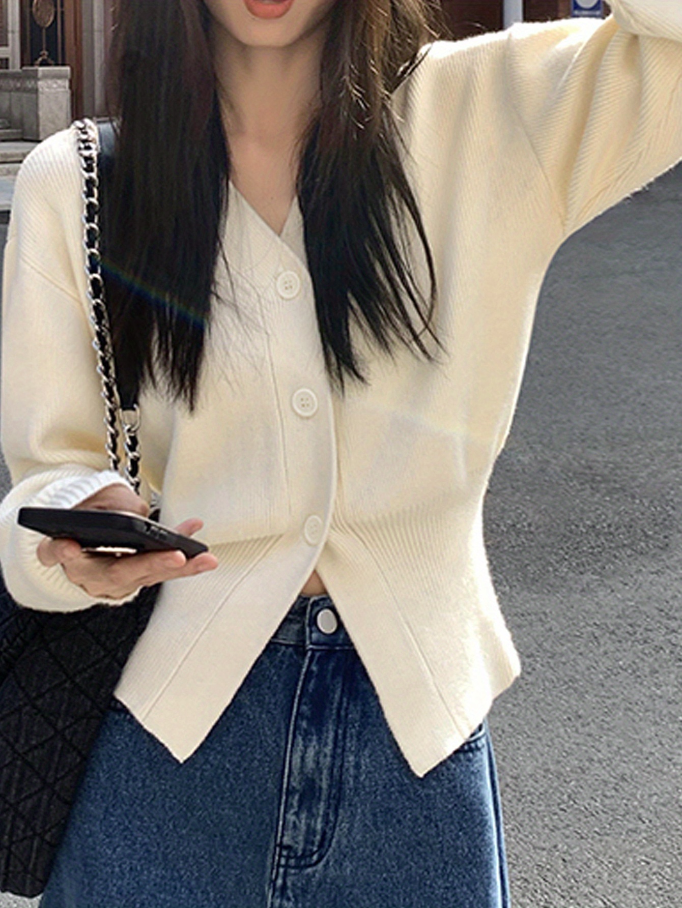 Womens Loose Cable Knit Buttons Cardigan Long Sleeve Fall Winter Sweaters Coat Solid Color Casual Chunky Outwear (Apricot,Small