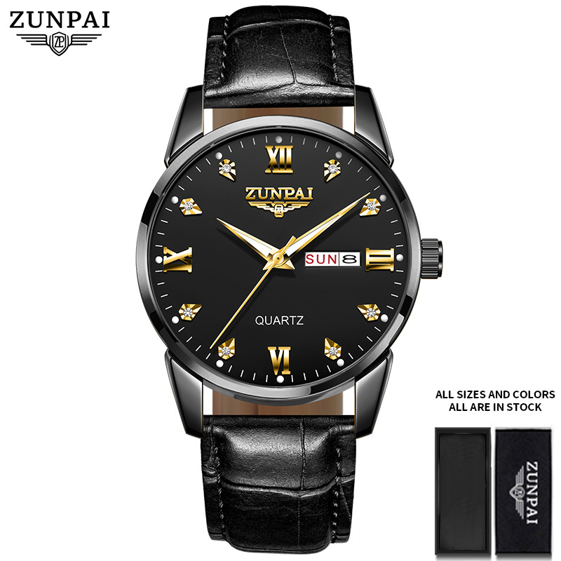 Zunpai Men's Watch Waterproof Stainless Steel Silvery/golden - Temu