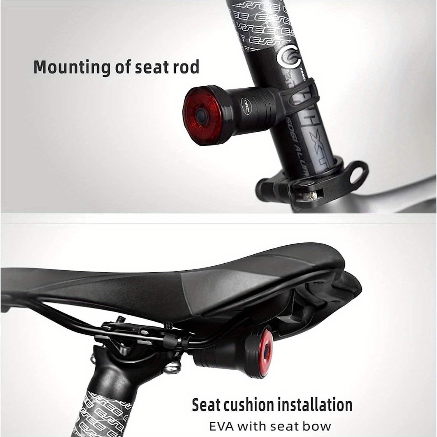 Intelligent bicycle taillights, ultra bright bicycle brake lights, ultra sensitive automatic switch bicycle taillights, USB charging daytime/nighttime riding red safety warning taillights