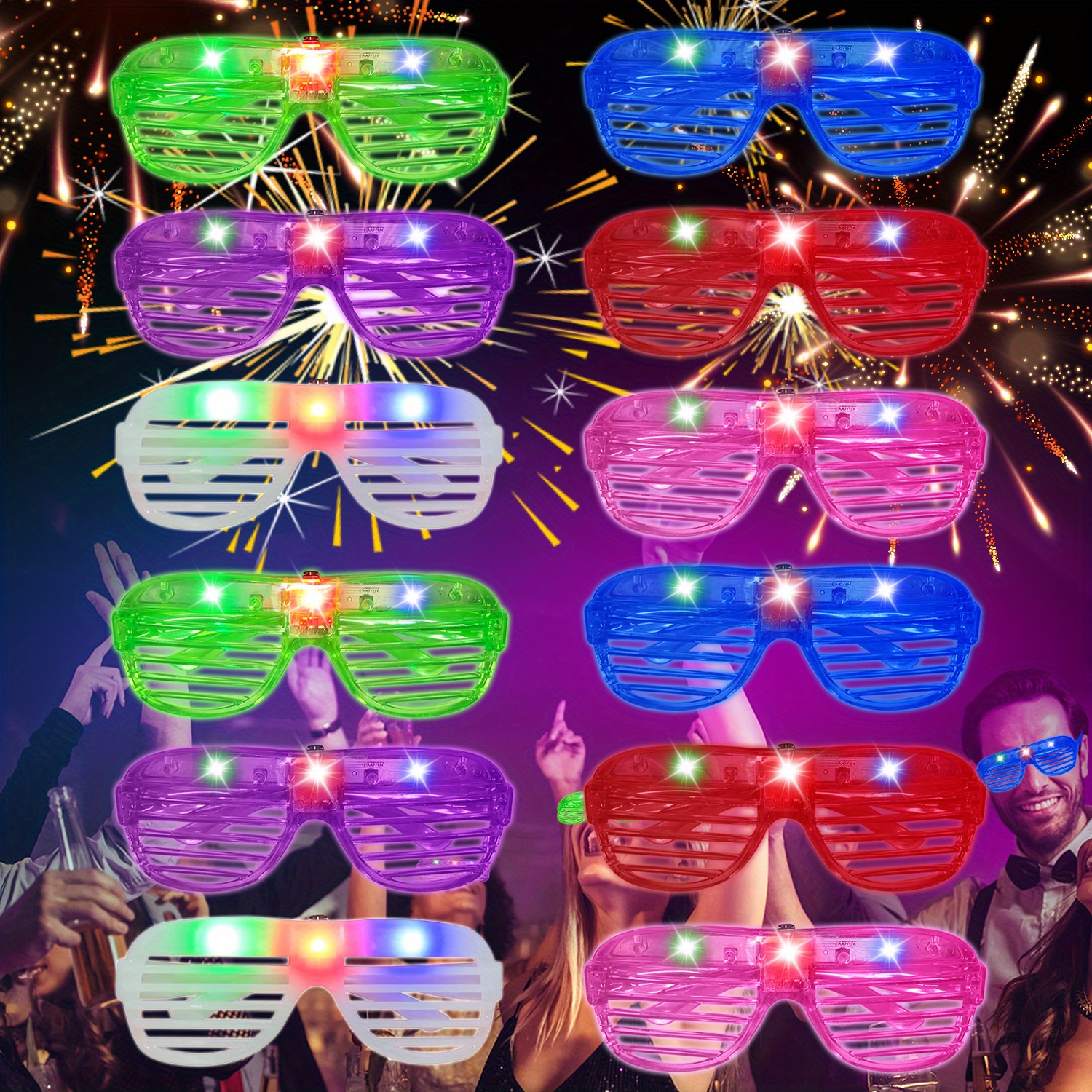 Gafas Led Gafas Luminosas Gafas Led Parasol, Gafas Luminosas para Fiesta de  Halloween Bar MFZFUKR CPB-CJZ53-4