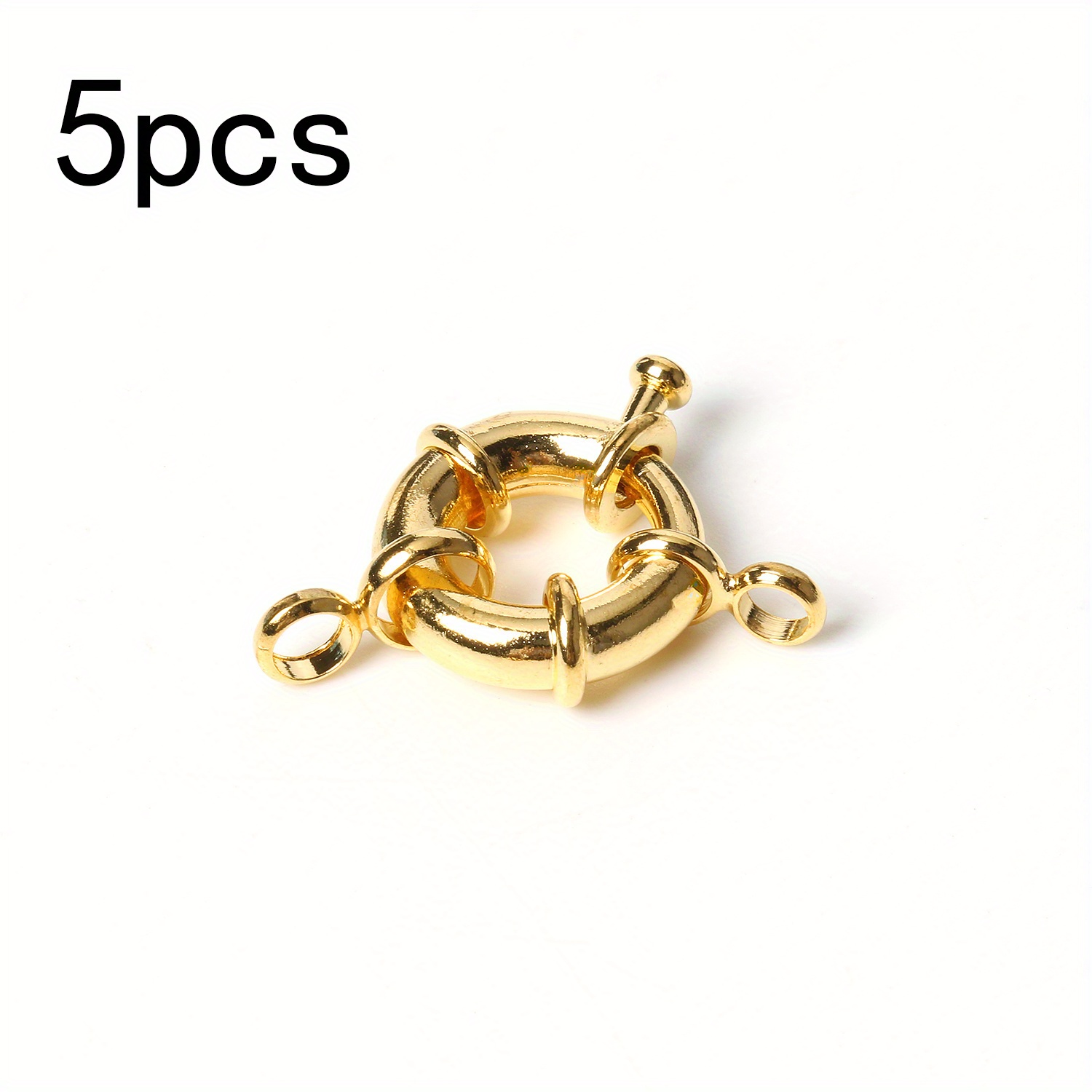 5pcs/lot Copper Sailor Clasps Connector End Clasps Round DIY Jewelry Making  Findings Fit Charm Bracelets Clavicle Necklace Clasp - (Color