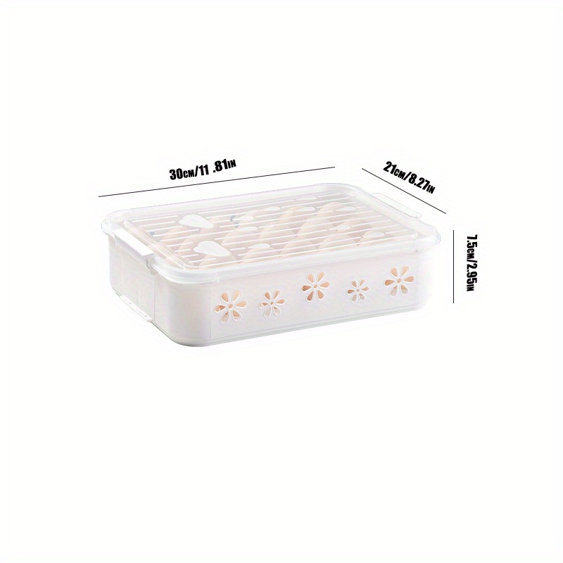 1pc Fridge Storage Box For Frozen Egg-like Food, Clear Plastic