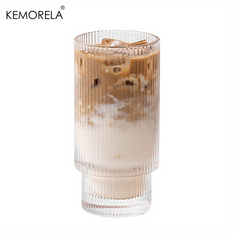 Vertical Texture Transparent Glass Cup Vertical Striped Glass Cup