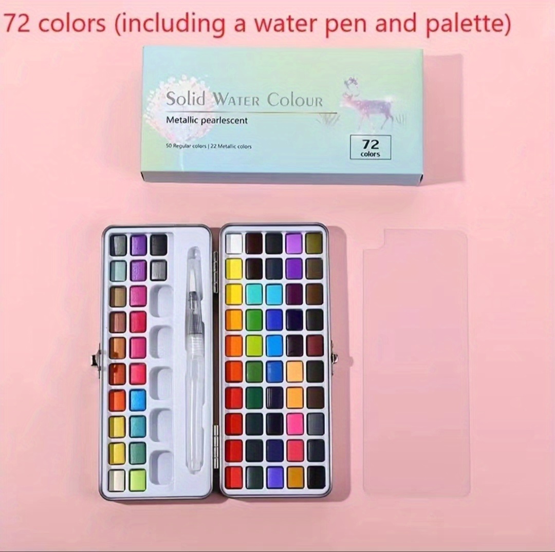 SITOANTD Watercolor Paint Set, 50 Colors Water Color Set With Regular, in  2024