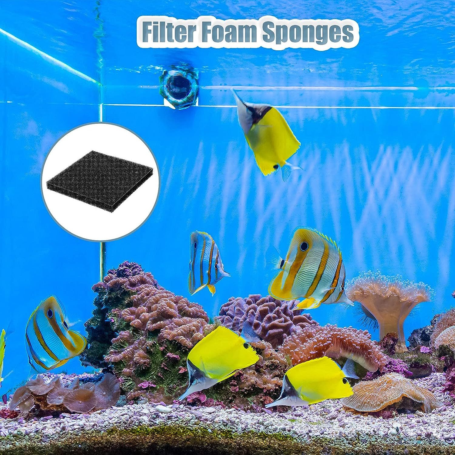 NUOLUX 2Pcs Thicken Fish Tank Filter Sponge Filter Pad Activated Carbon Filter  Material 