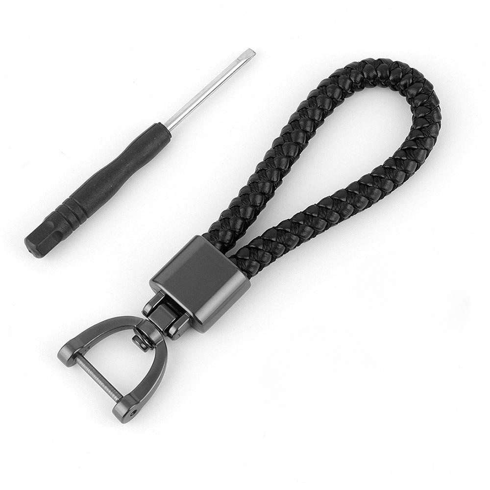 Black Leather Carabiner Keychain