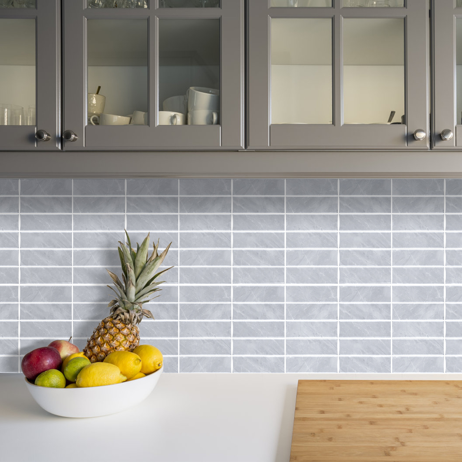 Plastic Tile Decoration, Backsplash Tile For Kitchen Peel And Stick ...