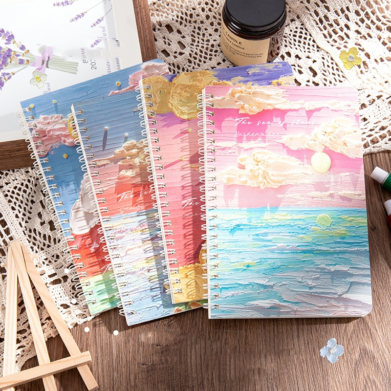 A5 Coil Book Creative Landscape Oil Painting Art Notebook - Temu