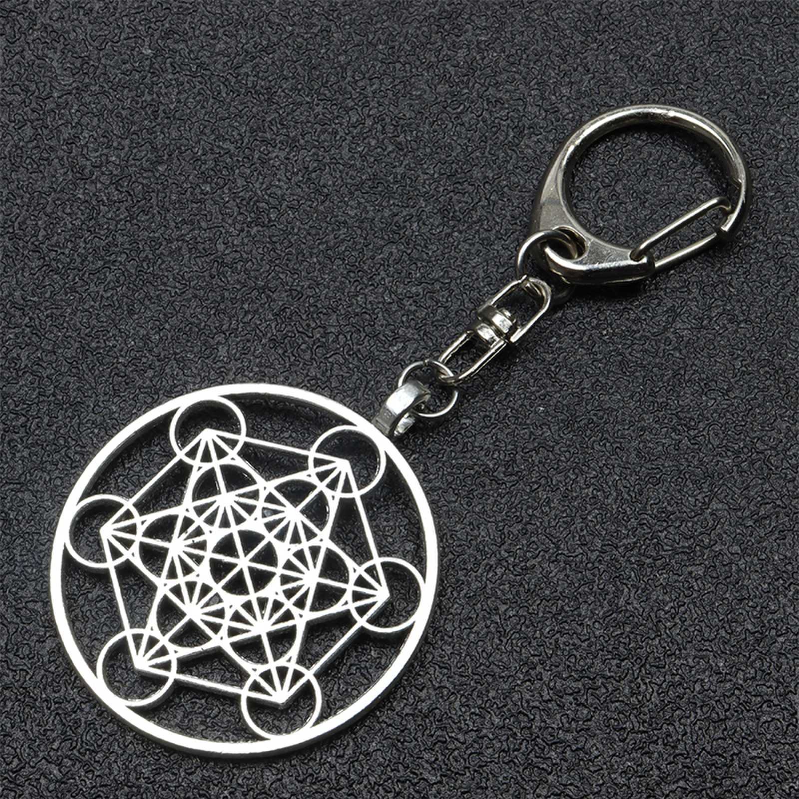 Image of 1pc Seal Archangel Keychain, Vintage Alloy Keyring Hollow Pendant, Men And Women Accessories Car Key Chain