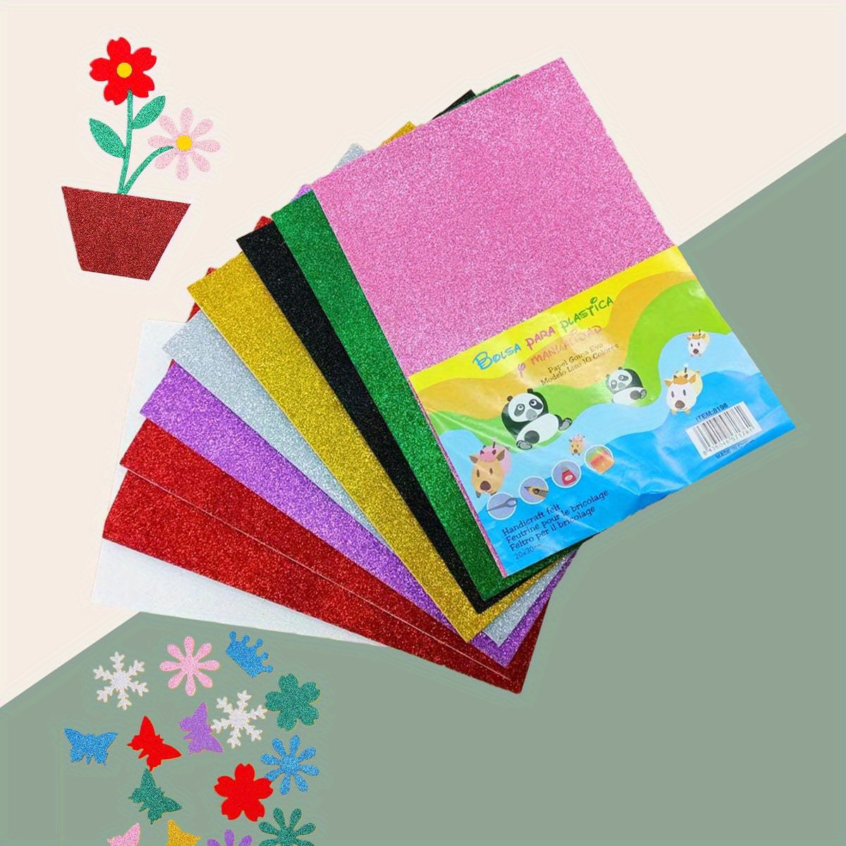 10 Sheets Thick Multicolor A4 Sponge EVA Foam Paper Kids Handmade