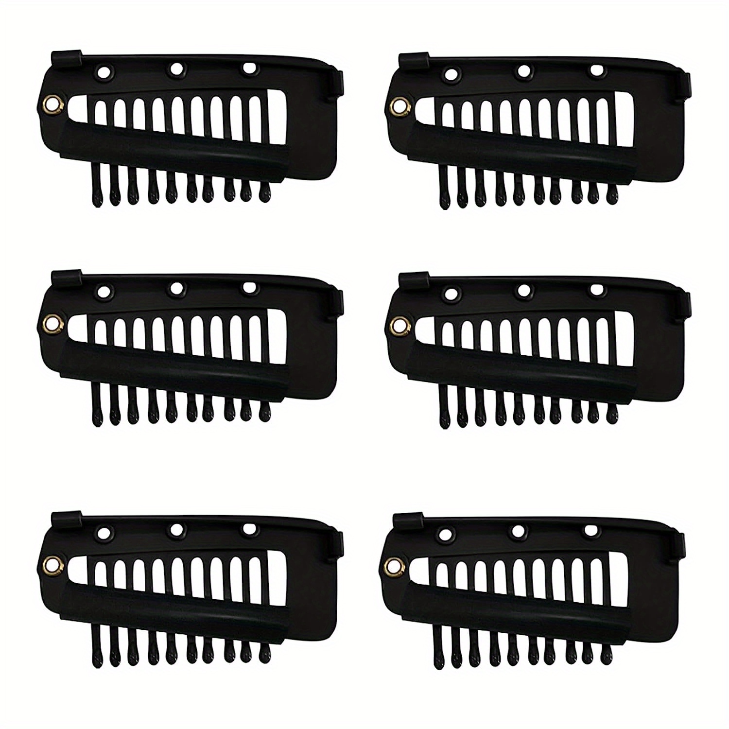 12pcs Wig Clip with Safety Pins, 10-Teeth Hair Extension Snap Clips  Invisible Strong Wig Combs to Secure Wig No Sew Chunni Grip Dupatta Clips  for