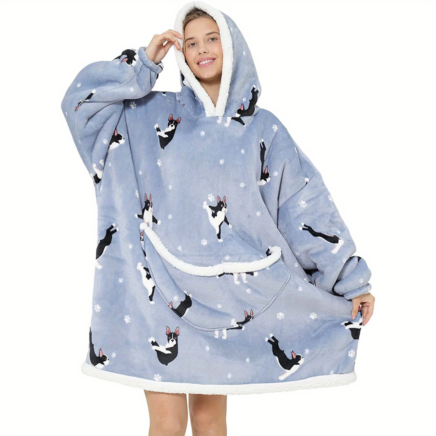 Womens Oversized Animal Panther Print Snuggle Hoodie Adult Fleece Hooded  Blanket