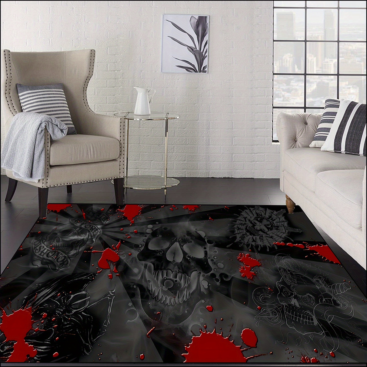 Gothic Skull Kitchen Rugs, Halloween Laundry Room Rug, Extra Long Oriental  Hallway Rug Runner Kitchen Mat, Soft Non Slip Carpet For Hall Living Room  Bedroom Sunroom Hardwood Floors Halloween Decor Room Decor