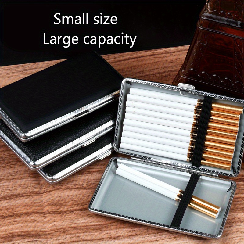 Pu Leather Cigarette Case Men's Cigarette Holder Moisture - Temu