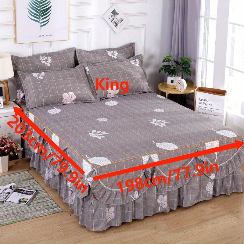 Conjunto De Saia De Cama De Macramé De 3 Peças, Impresso Floral Nano Para Todas  As Estações, Universal, Antiderrapante, À Prova De Poeira E Respirável, Com  Elástico De Canto Para Decoração De