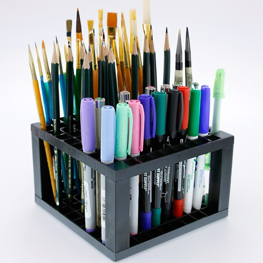 Wooden Paintbrush Holder Pen Holder Log Color Pen Shelf - Temu