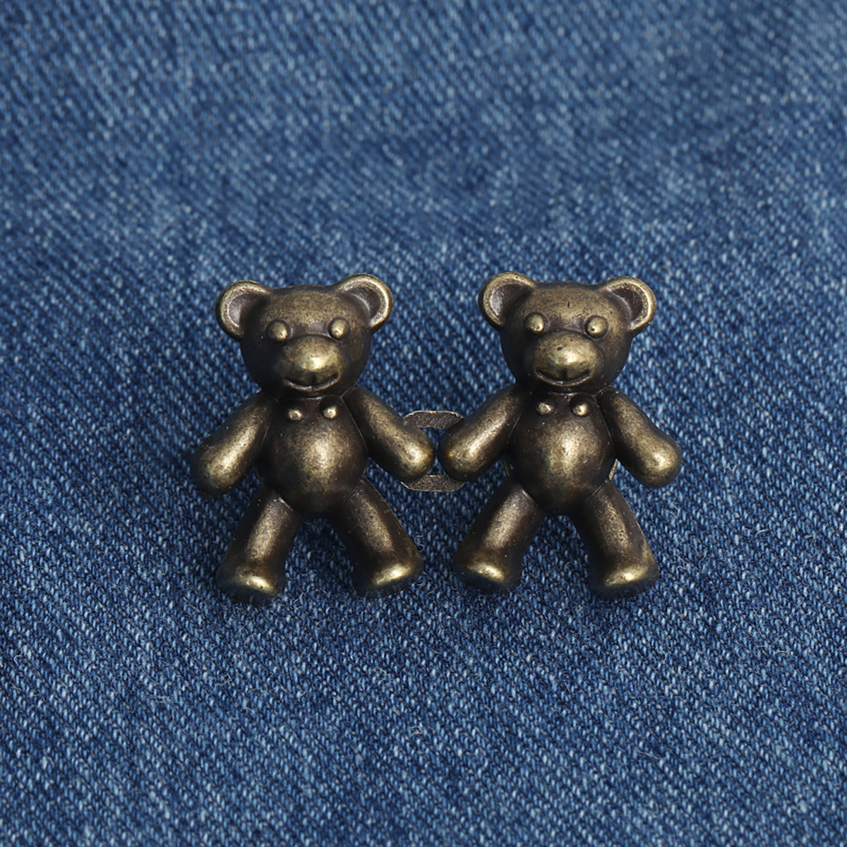 4pairs Cute Bear Button Pins For Jeans, No Sew And No Tools