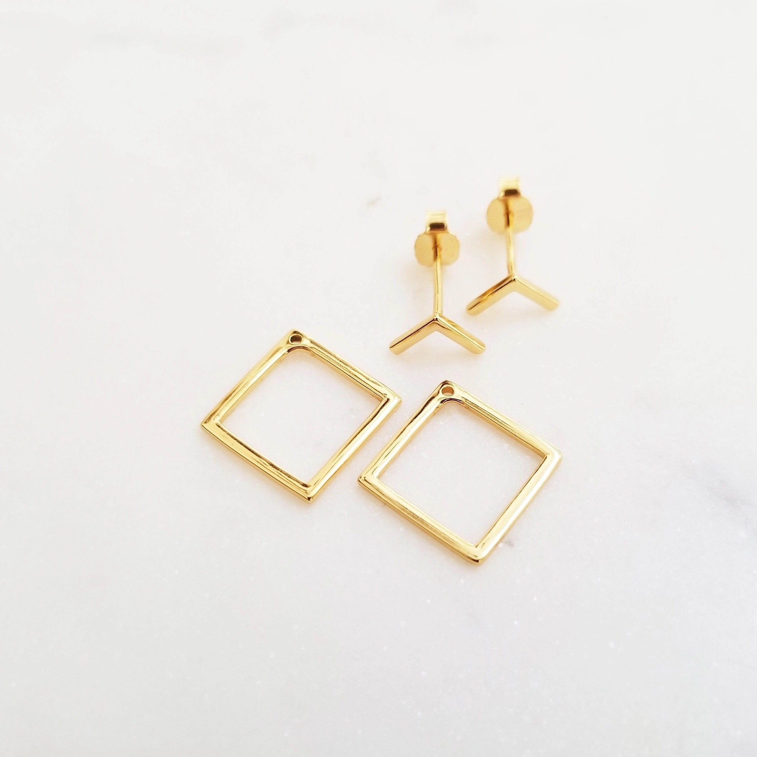 Square gold deals earrings designs