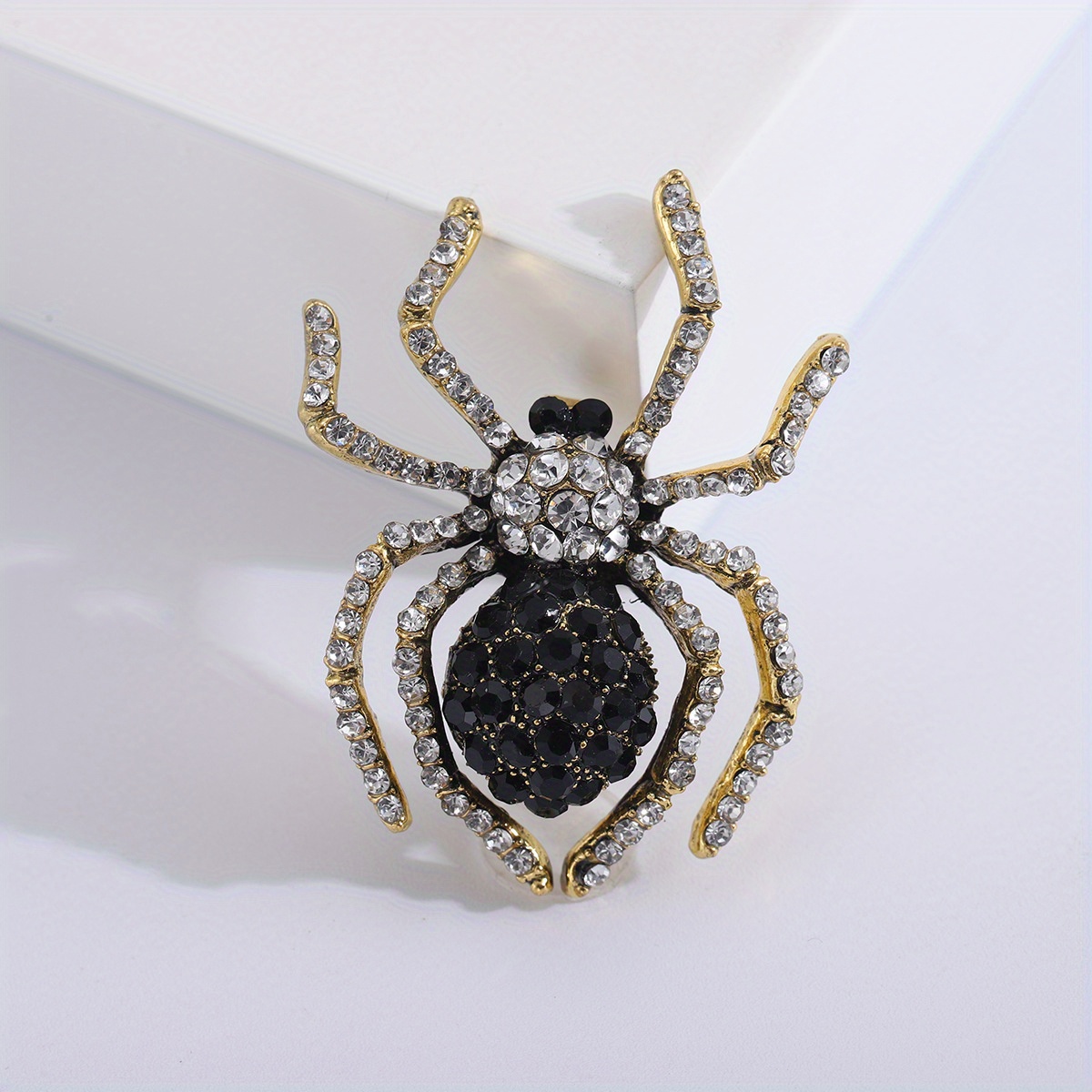 Fashion Red Spider Brooches For Women Men Crystal Rhinestone