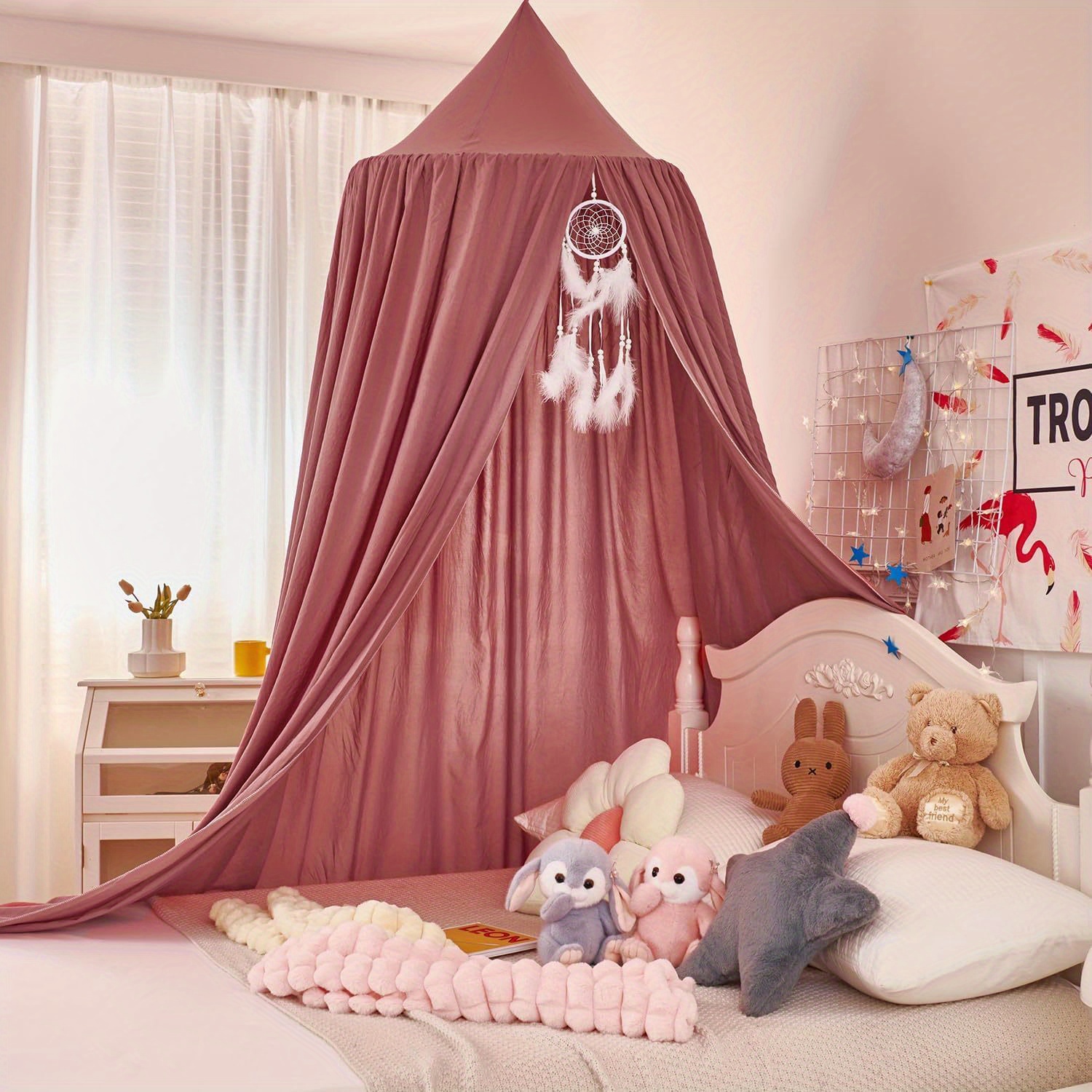 Kid Mosquito Net Princess Decor Canopy Kids Bed Soft Durable - Temu