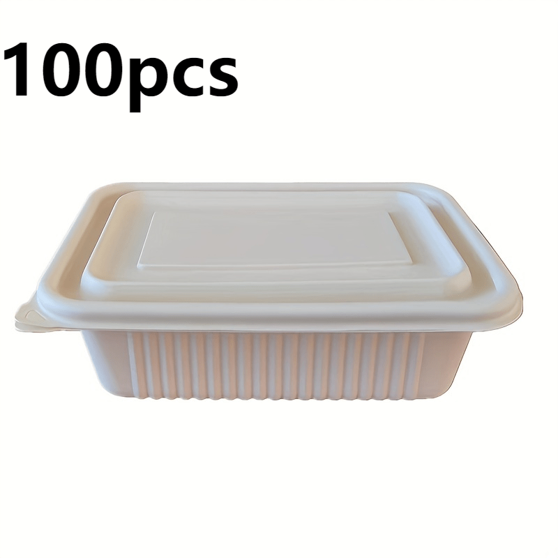 100 Sets Degradable Cornstarch To Go Food Containers
