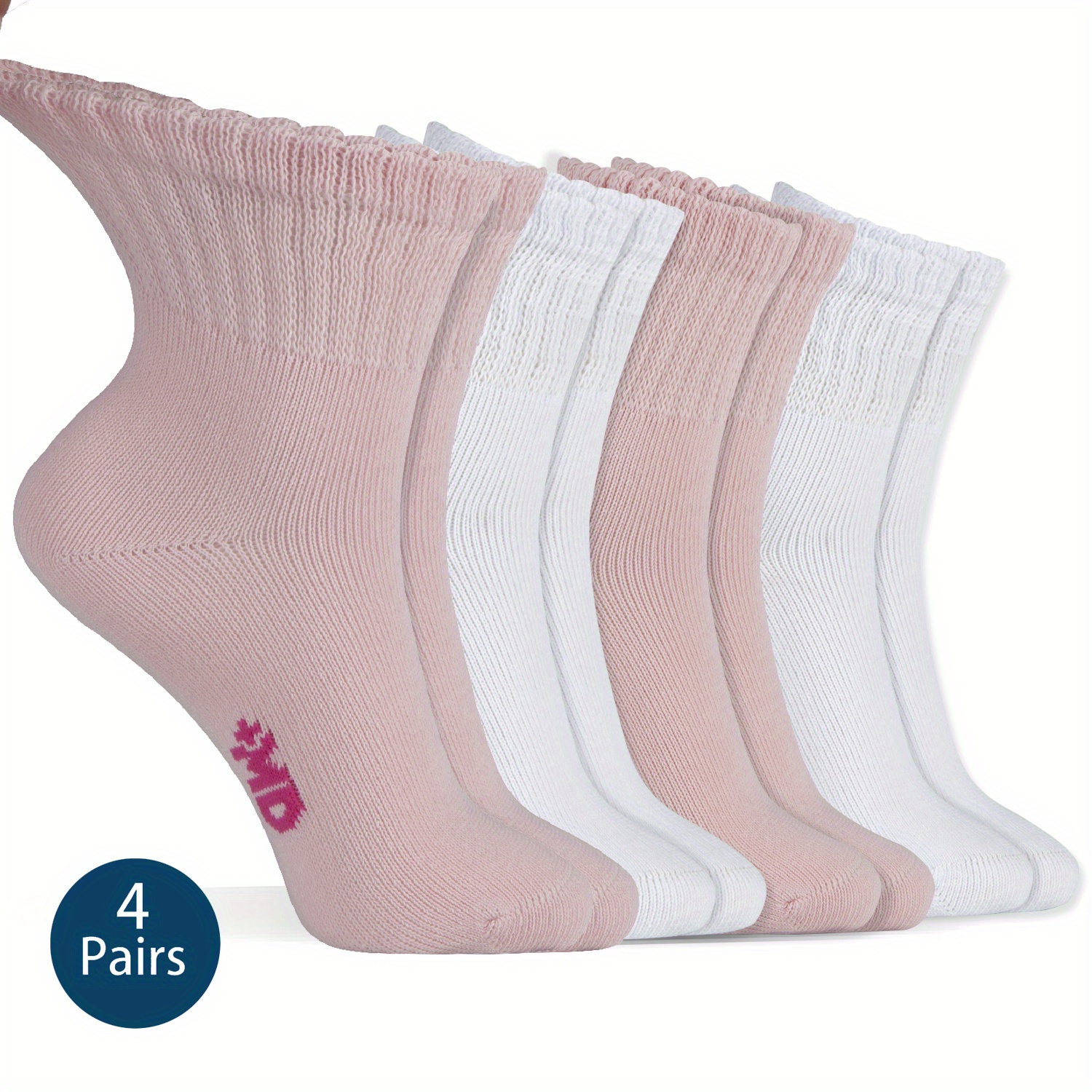 Pembrook Calcetines tobilleros para diabéticos para hombres y mujeres, 6  pares de calcetines de corte bajo sin costuras para diabéticos para mujer 