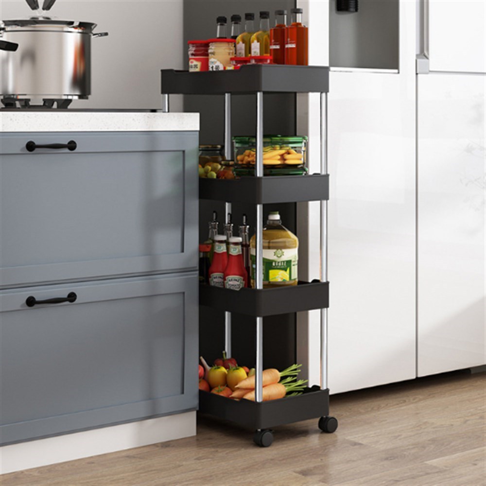 3/4 Tier Rolling Utility Cart Storage Shelf Movable - Temu United Kingdom