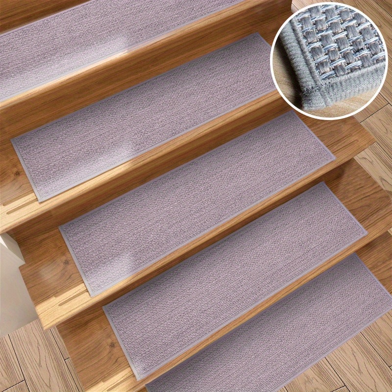 Peldaños de alfombra para escaleras, paquete de 14, protectores de  escaleras para interiores, lavables, antideslizantes, suaves,  autoadhesivos, para - color marrón Soledad Peldaños de escalera de alfombra