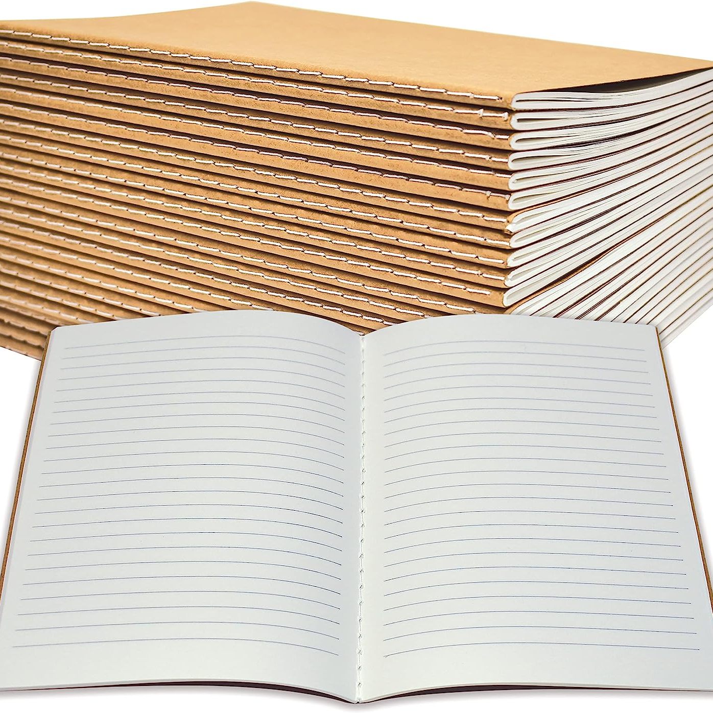 5 Pack Spiral Journal - Small Notebooks Bulk 6 x 8 with 120 Lined Pages  for Work, Students, School, Writing (5 Colors Kraft Paper Covers)