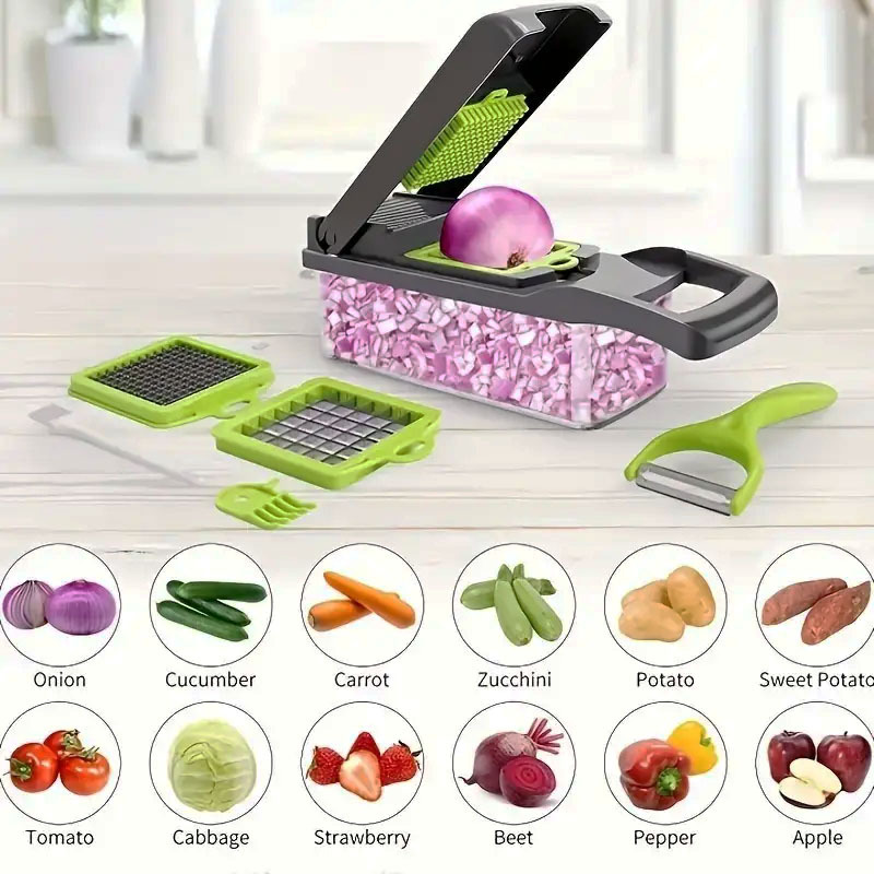 Vegetable , Household Multifunctional Non-slip Durable Manual Vegetable  Cutter, Potato, Cucumber For Home Kitchen Use Kitchen Slicing Tool 