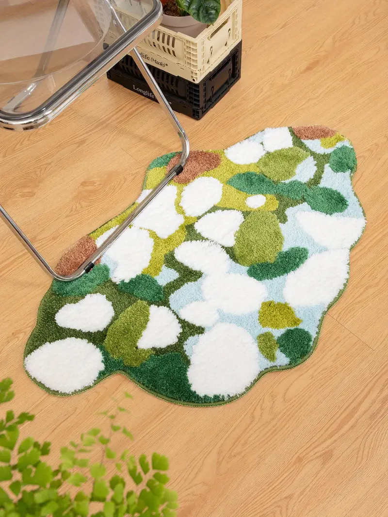 Moss Rug Living Room Abstract 3d Mountains River Flowers - Temu New Zealand
