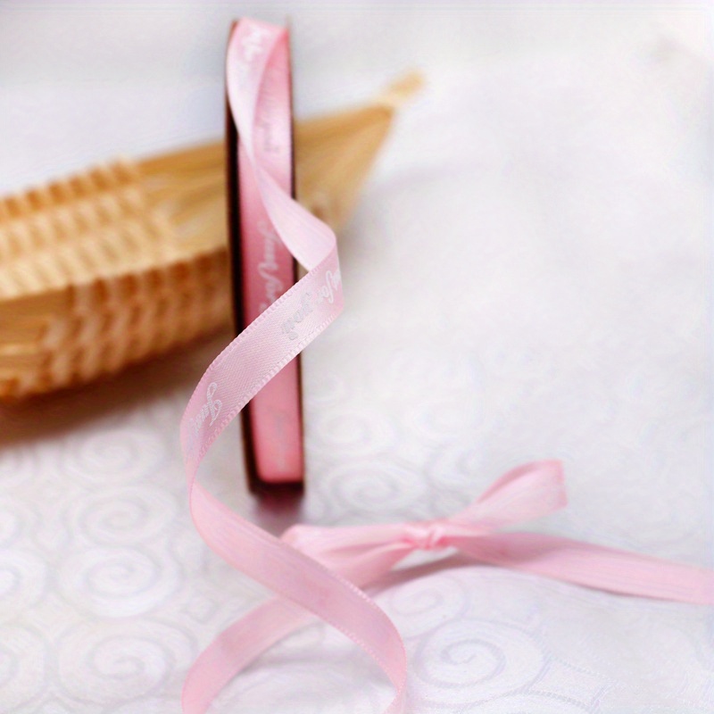 DIY Pink White Grid Ribbon Baking Flower Packaging Silk Ribbon Cake Gift  Box Decoration Bowknot Color Ribbon One Roll 1cm/0.39inch*25m/82foot