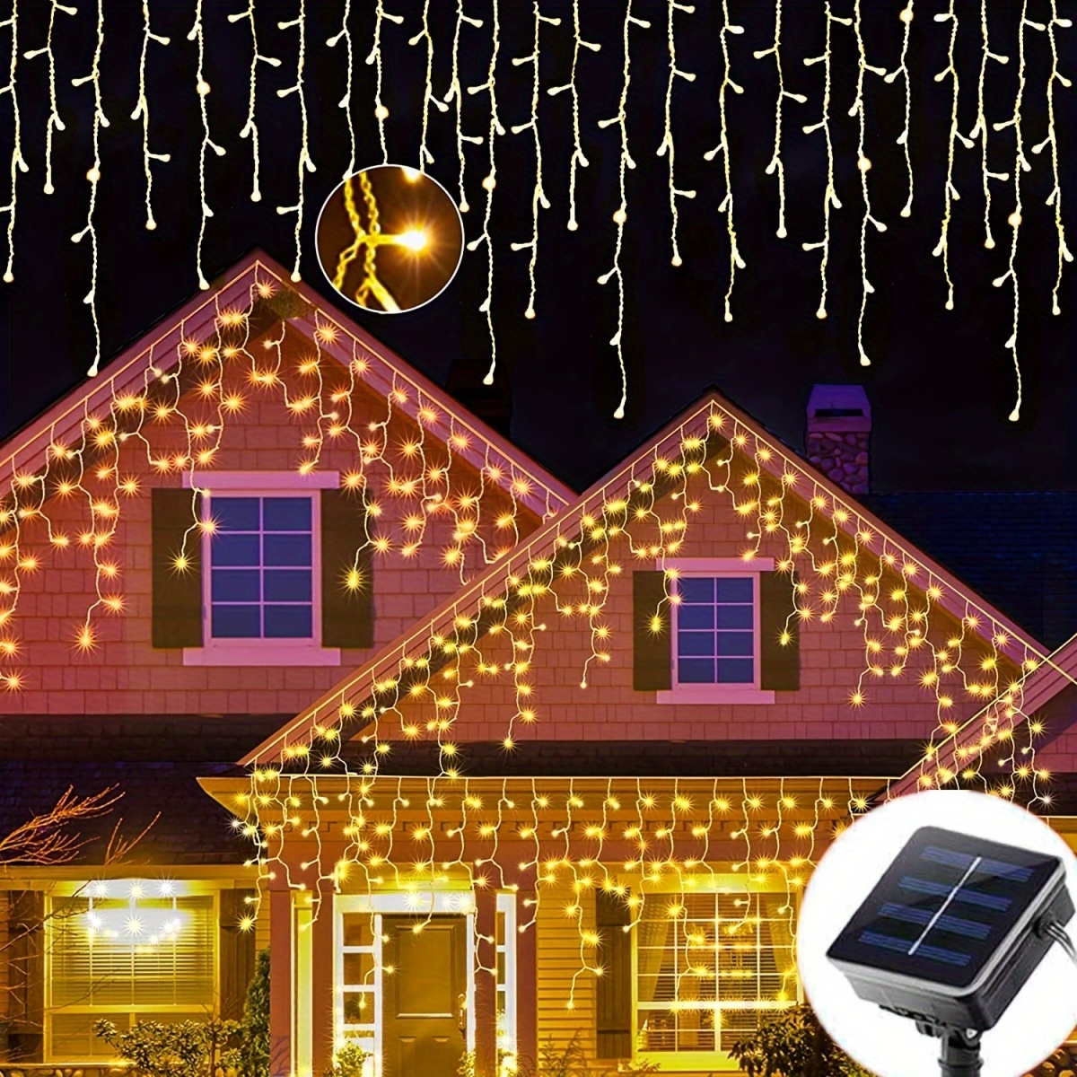 Guirlande solaire LED 10m, 40 lumières, camping tente lampe solaire  d'extérieur pour les fêtes de noël et les fêtes féeriques - Cdiscount Maison